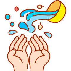 pouring water ceremony filled outline icon for decoration, website, web, mobile app, printing, banner, logo, poster design, etc.
