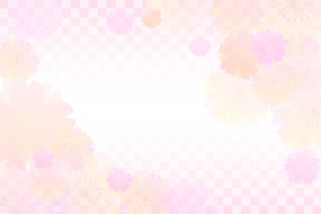 Obraz premium 桜と市松模様の和風背景(ピンク)