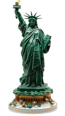 Green Statue of liberty isolated on white background