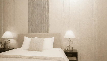 Design wall bedroom or reception room decorated with a wallpaper texture background. Abstract...