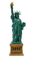 Fototapeta premium Green Statue of liberty isolated on white background