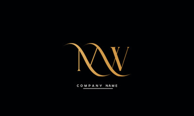 MW, WM, M, W Abstract Letters Logo Monogram