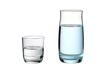 Set of Water Glass Icon. Empty, half and full filled glasses with drinking straw. Hand drawn isolated on a Transparent background. Generative AI