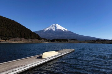 lake, mountain, landscape, water, nature, fuji