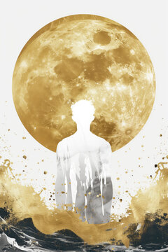 Sophisticated White and Gold Minimalist Illustration for Philosophy Book Cover