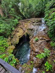 color, green, tree, waterfall, sky, paisage
