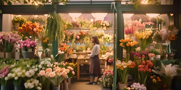 Florist in a walkable city 4K Video