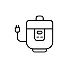 Rice cooker outline icons, minimalist vector illustration ,simple transparent graphic element .Isolated on white background