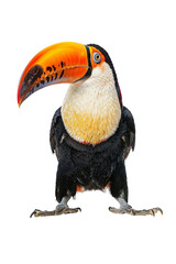Obraz premium Exotic Colorful Toucan Bird in Full Detail Isolated