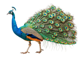 Obraz premium Majestic Blue Peacock with Vibrant Plumage