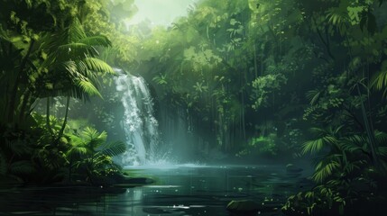Wonderful images of the green and rainy Amazon jungle. - obrazy, fototapety, plakaty