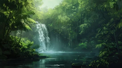 Keuken spatwand met foto Wonderful images of the green and rainy Amazon jungle. © Ramon Grosso