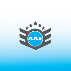 AAS letter logo vector design  blue an white gradient color background AAS letter logo - icon design
