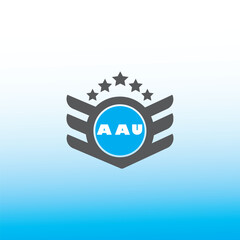 AAU letter logo vector design  blue an white gradient color background AAU letter logo - icon design
