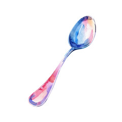 cute spoon vector illustration in watercolour style
