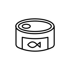 Fish can outline icons, minimalist vector illustration ,simple transparent graphic element .Isolated on white background