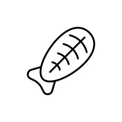 Fish meat outline icons, minimalist vector illustration ,simple transparent graphic element .Isolated on white background