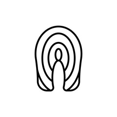 Fish meat outline icons, minimalist vector illustration ,simple transparent graphic element .Isolated on white background