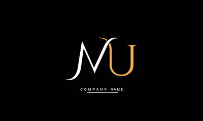 MU, UM, M, U Abstract Letters Logo Monogram