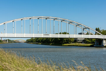 De Meernbrug, a bridge from 1974, it crosses the Amsterdam-Rijnkanaal, Utrecht in the Netherlands. 22 January 2023.