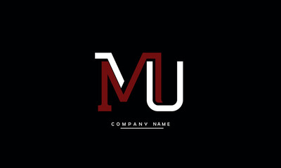 MU, UM, M, U Abstract Letters Logo Monogram