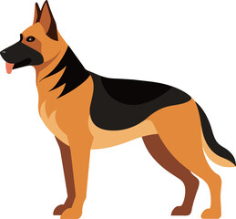 Cute Shepherd dog posing isolated over white background