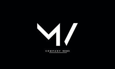 MV, VM, M, V Abstract Letters Logo Monogram