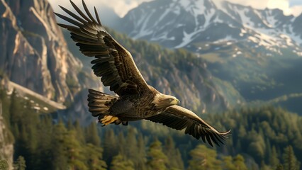Soaring Eagle Over Majestic Landscapes