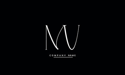 MV, VM, M, V Abstract Letters Logo Monogram