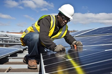 Engineer Performing Installation of Solar Panels