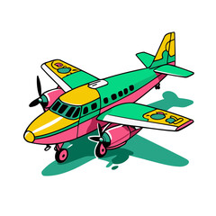 Illustration of a whimsical airplane