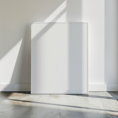 Square Blank Frame on the Floor Sleek Design Home White