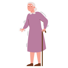 parkinson sick old woman