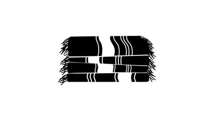 Beach Towel , black isolated silhouette