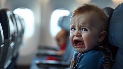 Turbulence Tots: A Baby’s First Flight Experience - obrazy, fototapety, plakaty