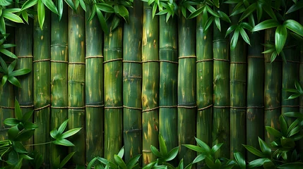 Foto op Canvas green bamboo background © Robin