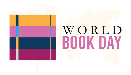 World Book Day observed every year in April. Template for background, banner, card, poster with text inscription.