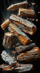 Fotobehang a pile of firewood © lc design