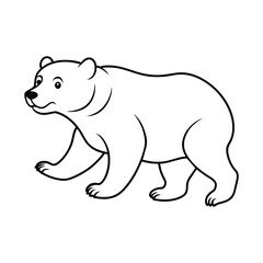Bear illustration coloring page for kids