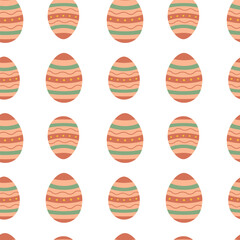 Seamless Easter pattern. Easter eggs. Vector illustration for packaging, background, wrapping paper.