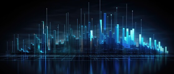 Futuristic Digital Cityscape with Glowing Lights
