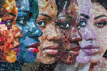 A mosaic collage of diverse women faces