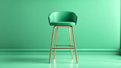 Premium 3D Green Bar Chair Furniture, Adding Comfort and Elegance to Indoor Cafe and Coffee Shop Interiors