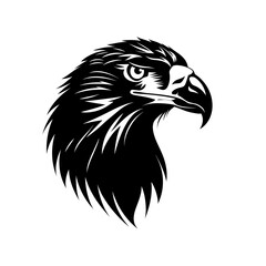 Obraz premium Eagle head side view black icon isolated on a white background.