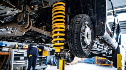 Fototapeta premium The shock of driving a sleek steel vehicle with precision-engineered mechanics and a sturdy wheel is a thrilling experience like no other.