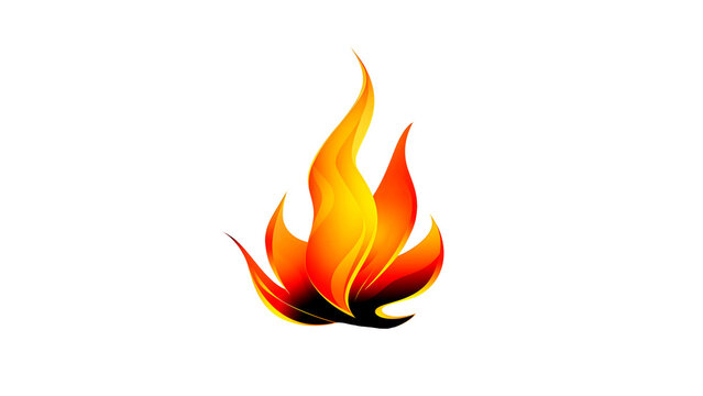 Cartoon fire flame isolated on a transparent background.