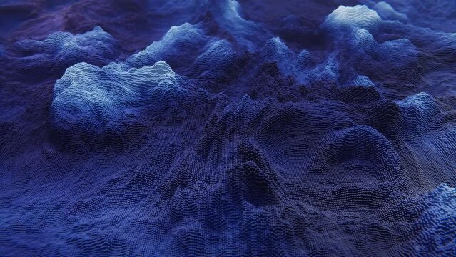 Abstract blue landscape background motion graphic in seamless loop