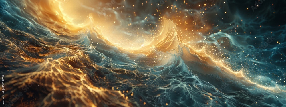 Wall mural teleporting through a quasar to a new universe