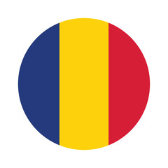 Chad national flag vector icon design. Chad circle flag. Round of Chad flag.
