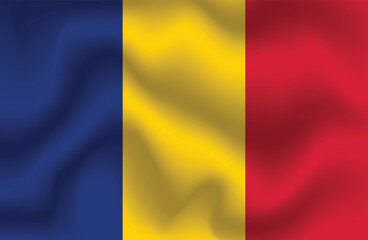 Flat Illustration of Chad flag. Chad national flag design. Chad Wave flag.
